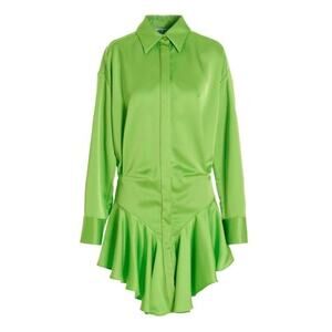 The Attico Candice Shirt Dress Fluorescent Green SZ 6 US NWT MSRP $945